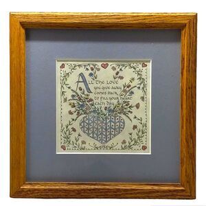 Creative Calligraphy Matted Framed All The Love Heart Print 1990